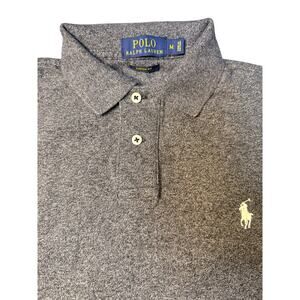 Polo Ralph Lauren Polo Shirt Mens M Golf Rugby Heather Grey White Pony